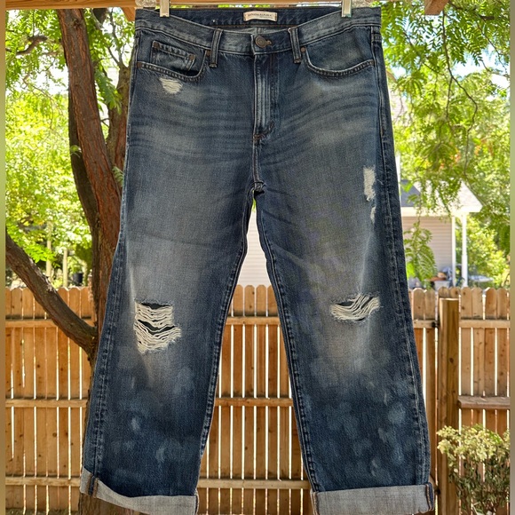 Banana Republic Medium Wash Blue Boyfriend Roby Paint Splatter Jeans Premium 30 - Picture 3 of 16